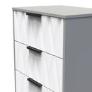 Calgary Ready Assembled 3 Drawer Midi Deep Chest in White Matt & Dusk Grey