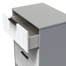Calgary Ready Assembled 3 Drawer Midi Deep Chest in White Matt & Dusk Grey