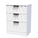 Calgary Ready Assembled 3 Drawer Midi Deep Chest in White Matt