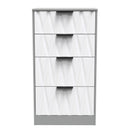 Calgary Ready Assembled 4 Drawer Deep Midi Chest in White Matt & Dusk Grey
