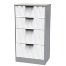 Calgary Ready Assembled 4 Drawer Deep Midi Chest in White Matt & Dusk Grey