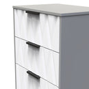 Calgary Ready Assembled 4 Drawer Deep Midi Chest in White Matt & Dusk Grey