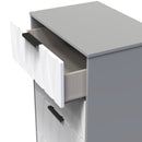 Calgary Ready Assembled 4 Drawer Deep Midi Chest in White Matt & Dusk Grey