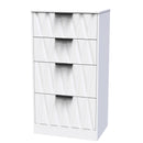 Calgary Ready Assembled 4 Drawer Deep Midi Chest in White Matt