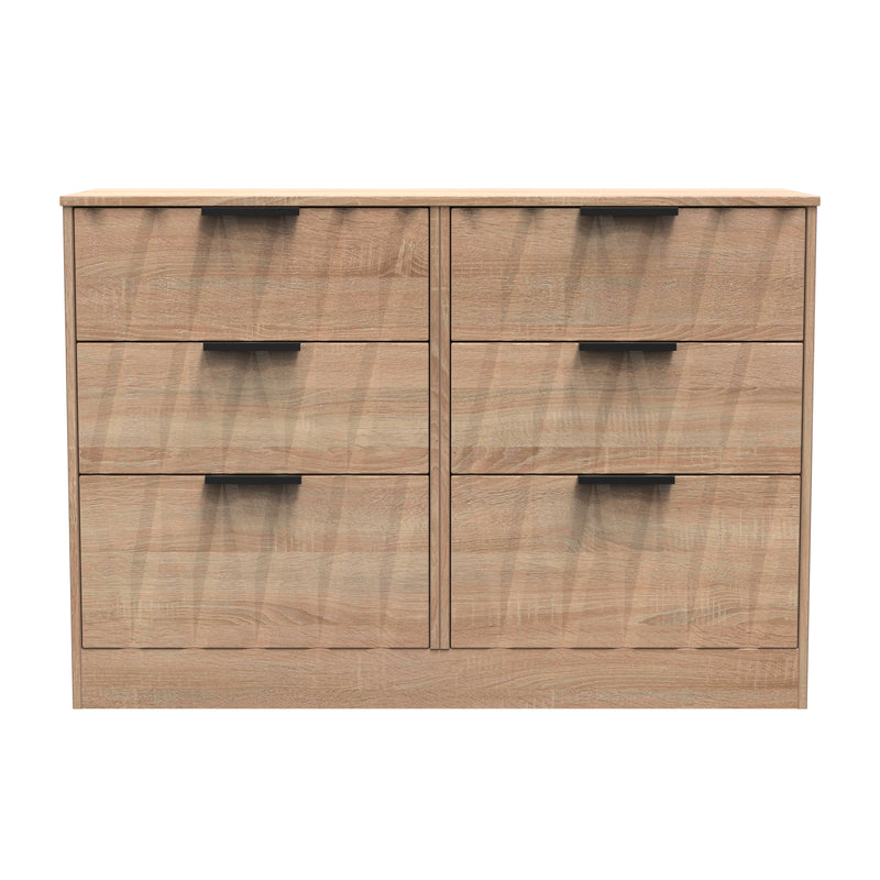 Calgary Ready Assembled 6 Drawer Wide Chest in Bardolino Oak
