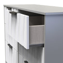 Calgary Ready Assembled 6 Drawer Wide Chest in White Matt & Dusk Grey