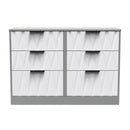 Calgary Ready Assembled 6 Drawer Wide Chest in White Matt & Dusk Grey