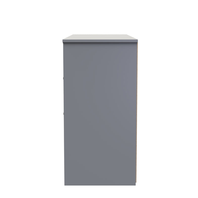 Calgary Ready Assembled 6 Drawer Wide Chest in White Matt & Dusk Grey