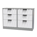 Calgary Ready Assembled 6 Drawer Wide Chest in White Matt & Dusk Grey