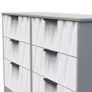 Calgary Ready Assembled 6 Drawer Wide Chest in White Matt & Dusk Grey
