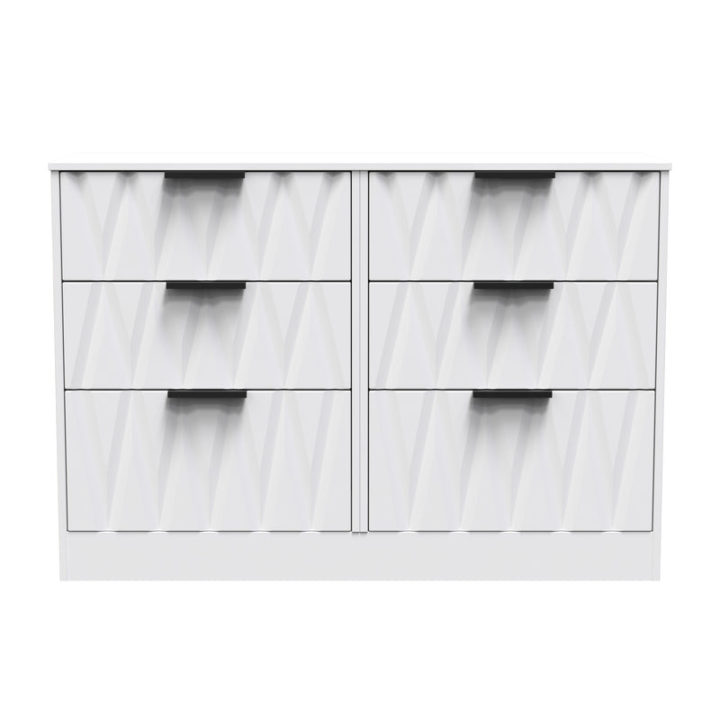 Calgary Ready Assembled 6 Drawer Wide Chest in White Matt