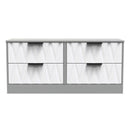 Calgary Ready Assembled 4 Drawer Bed Box in White Matt & Dusk Grey