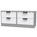 Calgary Ready Assembled 4 Drawer Bed Box in White Matt & Dusk Grey