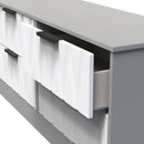 Calgary Ready Assembled 4 Drawer Bed Box in White Matt & Dusk Grey