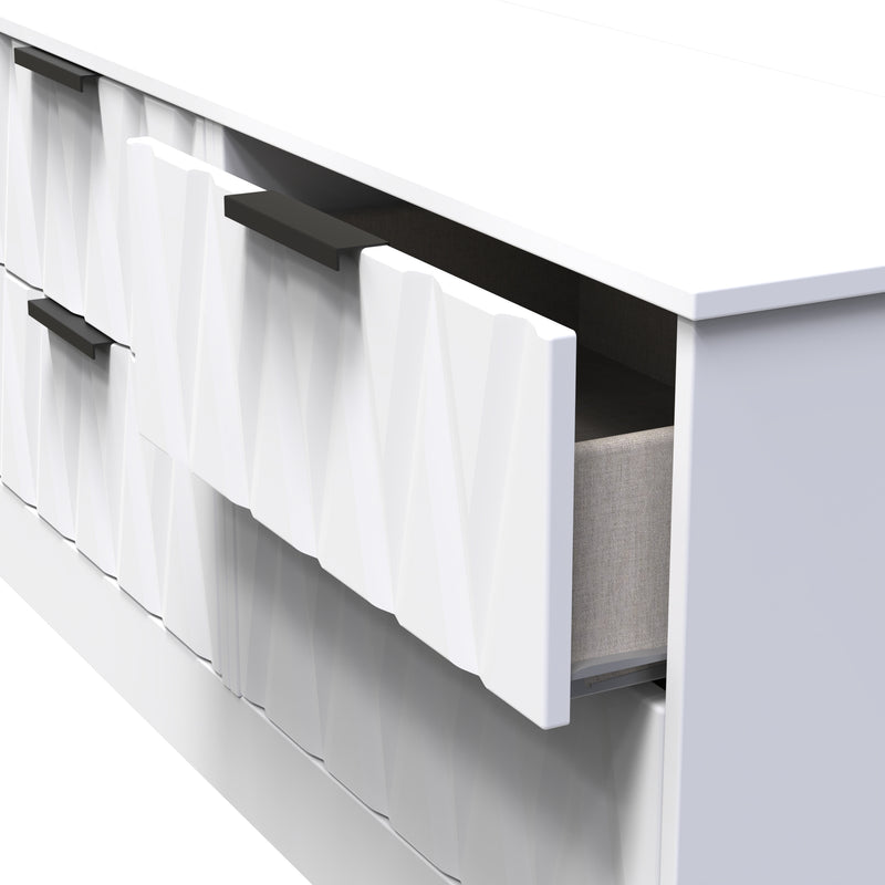 Calgary Ready Assembled 4 Drawer Bed Box in White Matt