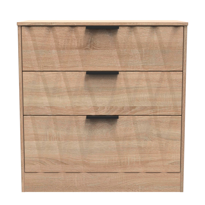 Calgary Ready Assembled 3 Drawer Deep Chest in Bardolino Oak