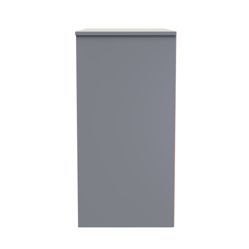 Calgary Ready Assembled 3 Drawer Deep Chest in White Matt & Dusk Grey