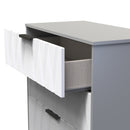 Calgary Ready Assembled 3 Drawer Deep Chest in White Matt & Dusk Grey