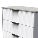 Calgary Ready Assembled 3 Drawer Deep Chest in White Matt & Dusk Grey