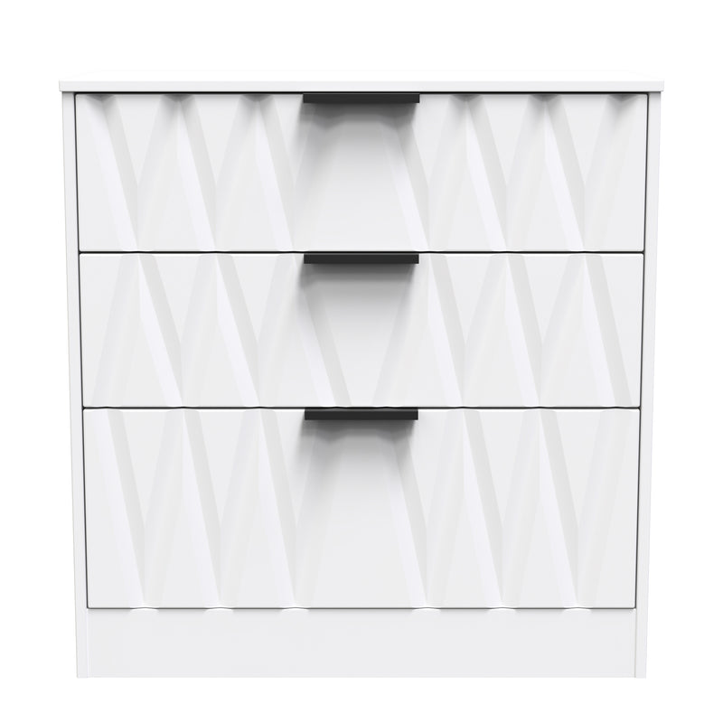 Calgary Ready Assembled 3 Drawer Deep Chest in White Matt