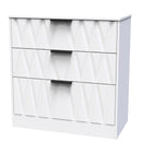 Calgary Ready Assembled 3 Drawer Deep Chest in White Matt