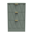 Ottawa Ready Assembled 3 Drawer Bedside Cabinet in Reed Green