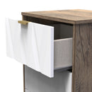 Ottawa Ready Assembled 3 Drawer Bedside Cabinet in White Matt & Vintage Oak