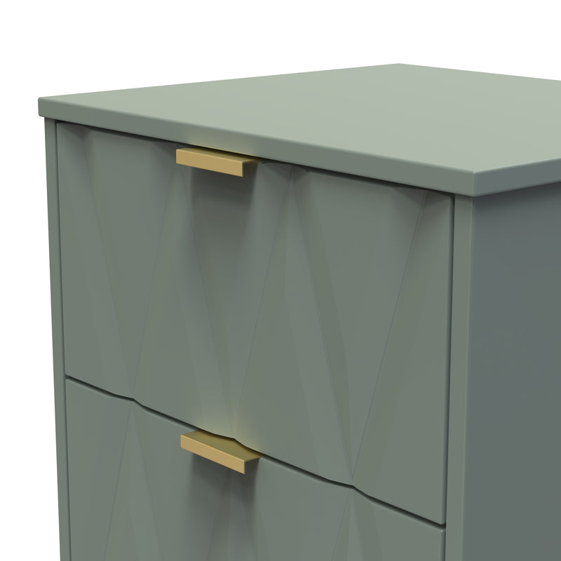 Ottawa Ready Assembled 2 Drawer Bedside Cabinet in Reed Green