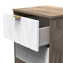 Ottawa Ready Assembled 2 Drawer Bedside Cabinet in White Matt & Vintage Oak