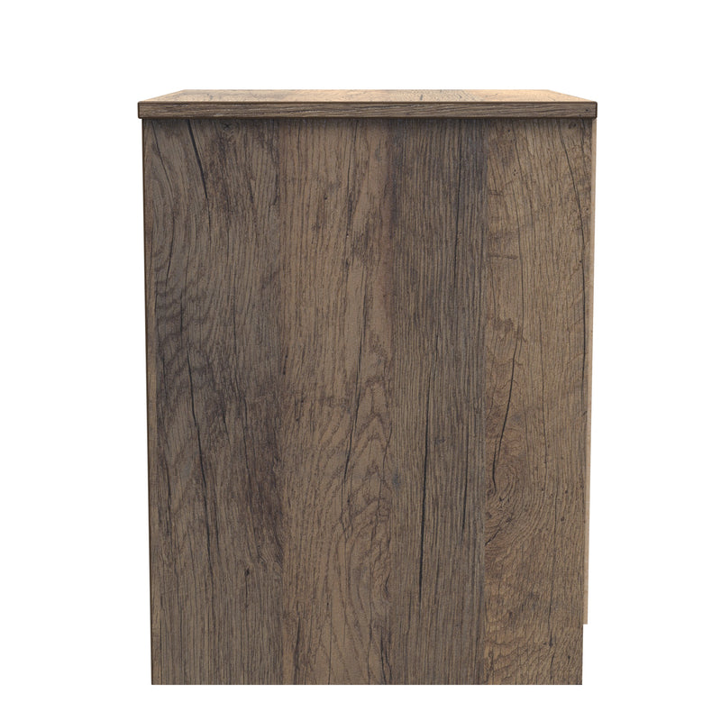 Ottawa Ready Assembled 2 Drawer Bedside Cabinet in White Matt & Vintage Oak