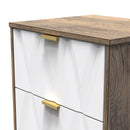Ottawa Ready Assembled 2 Drawer Bedside Cabinet in White Matt & Vintage Oak