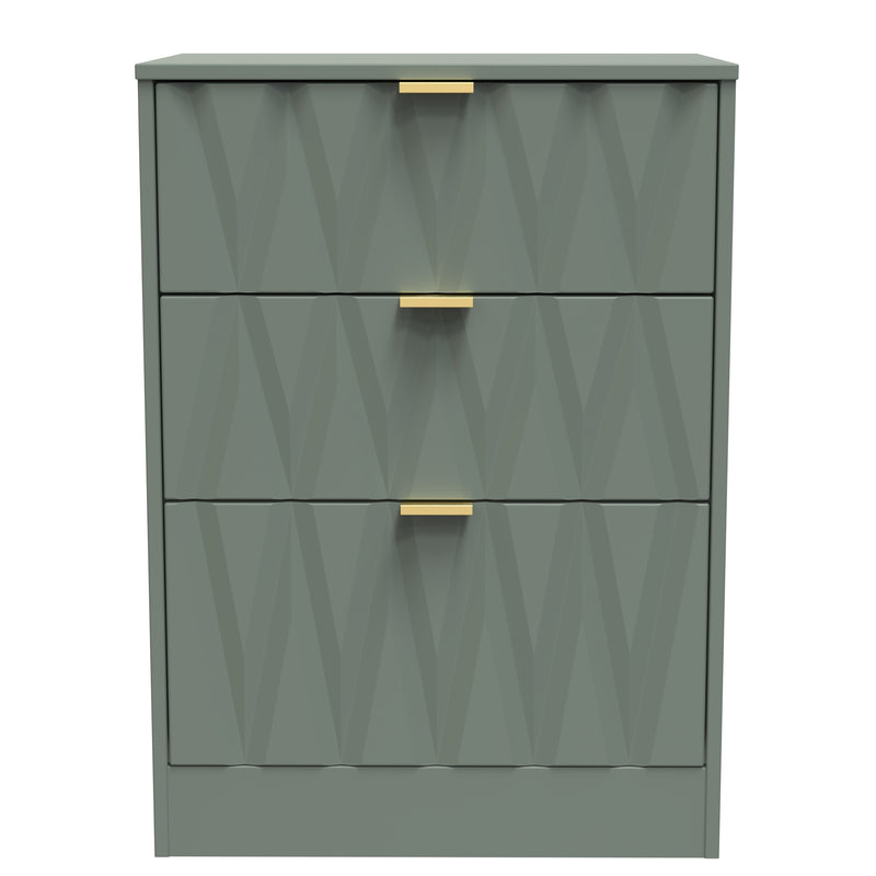 Ottawa Ready Assembled 3 Drawer Midi Deep Chest in Reed Green