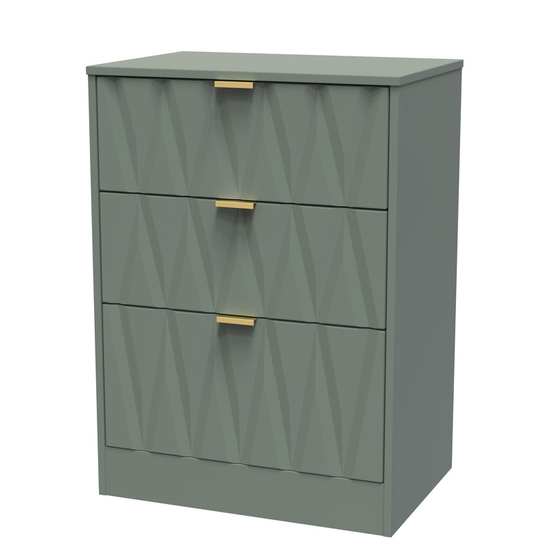 Ottawa Ready Assembled 3 Drawer Midi Deep Chest in Reed Green