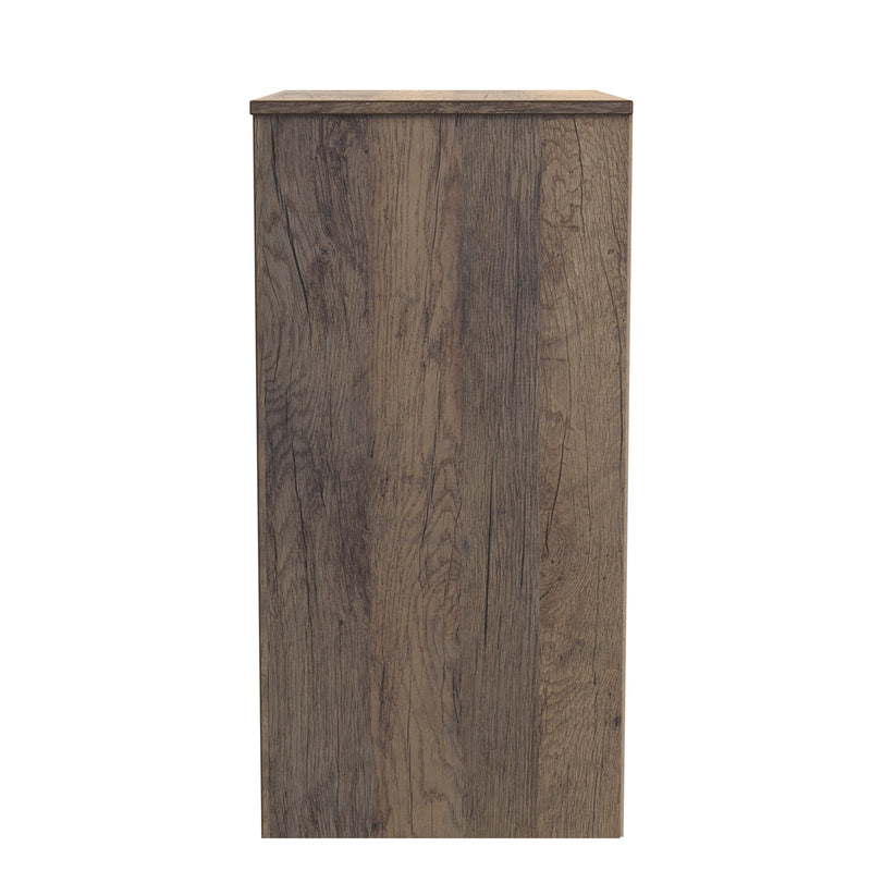 Ottawa Ready Assembled 3 Drawer Midi Deep Chest in White Matt & Vintage Oak