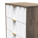 Ottawa Ready Assembled 3 Drawer Midi Deep Chest in White Matt & Vintage Oak