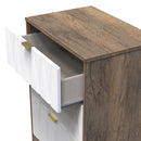 Ottawa Ready Assembled 3 Drawer Midi Deep Chest in White Matt & Vintage Oak