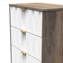 Ottawa Ready Assembled 4 Drawer Deep Midi Chest in White Matt & Vintage Oak