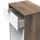 Ottawa Ready Assembled 4 Drawer Deep Midi Chest in White Matt & Vintage Oak