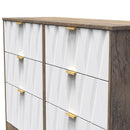 Ottawa Ready Assembled 6 Drawer Wide Chest in White Matt & Vintage Oak