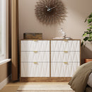 Ottawa Ready Assembled 6 Drawer Wide Chest in White Matt & Vintage Oak
