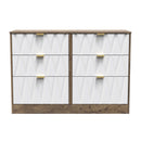 Ottawa Ready Assembled 6 Drawer Wide Chest in White Matt & Vintage Oak