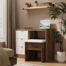 Ottawa Ready Assembled Vanity in White Matt & Vintage Oak