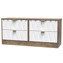 Ottawa Ready Assembled 4 Drawer Bed Box in White Matt & Vintage Oak