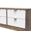 Ottawa Ready Assembled 4 Drawer Bed Box in White Matt & Vintage Oak