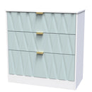 Ottawa Ready Assembled 3 Drawer Deep Chest in Duck & White Matt