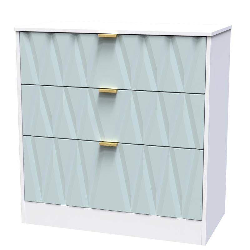 Ottawa Ready Assembled 3 Drawer Deep Chest in Duck & White Matt
