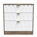 Ottawa Ready Assembled 3 Drawer Deep Chest in White Matt & Vintage Oak