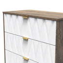 Ottawa Ready Assembled 3 Drawer Deep Chest in White Matt & Vintage Oak