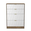 Ottawa Ready Assembled 4 Drawer Deep Chest in White Matt & Vintage Oak