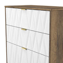 Ottawa Ready Assembled 4 Drawer Deep Chest in White Matt & Vintage Oak